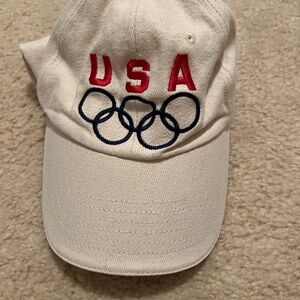 USA Olympics Adjustable Hat-Starter-White/With Olympic Rings